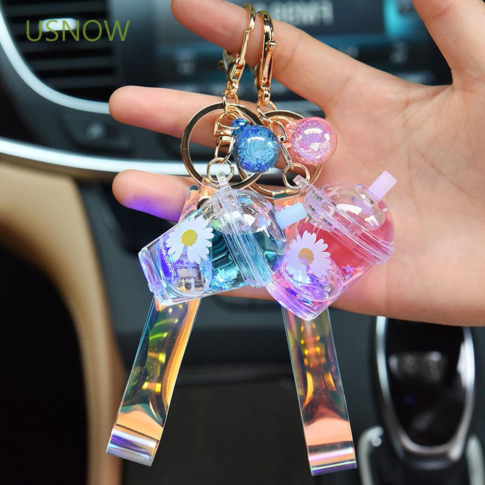 Móc khóa hình ly trà sữa có đèn xinh xắn