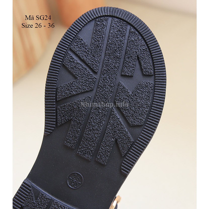 Sandal bé gái 3 – 12 tuổi Class phong cách Vintage da mềm khóa kéo sau siêu xinh SG24