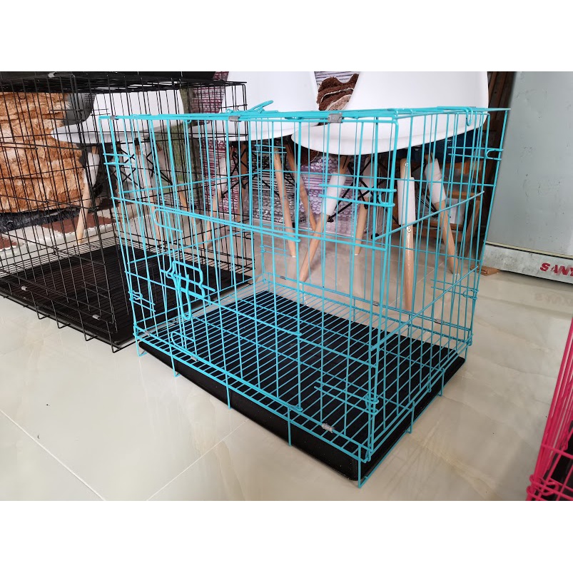 { HỎA TỐC HCM} HÌNH THẬT Chuồng Chó , Mèo thú cưng bằng sắt gấp gọn, sơn tĩnh điện - Tặng kèm khay vệ sinh.