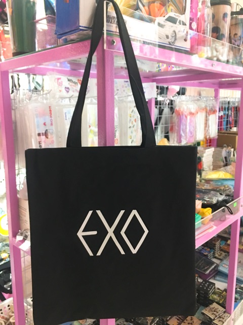 Túi Tote sành điệu Blackpink EXO BTS WANNA ONE TWICE (màu đen)