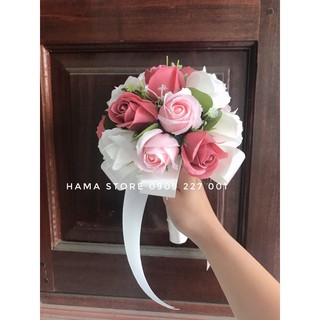 16 bông - HOA PHÙ DÂU BẰNG HOA HỒNG SÁP THƠM - HOA CƯỚI NHỎ XINH BẰNG SÁP THƠM XUHUOWSNG CƯỚI HIỆN ĐẠI