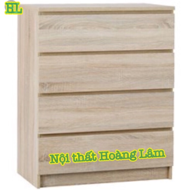 Tủ 4 ngăn kéo gỗ công nghiệp tay âm