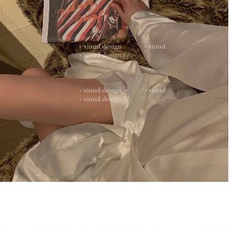 Áo Choàng Ngủ Dáng Rộng Bằng Lụa Mỏng Thời Trang Xuân Hè Quyến Rũ Cho Nữ