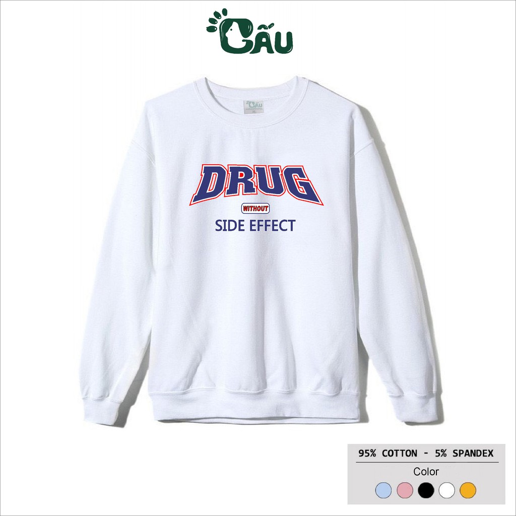 Áo sweater GẤU 194 vải thu đông co dãn, dày dặn mềm mịn form rộng phong cách Unisex - DRUG
