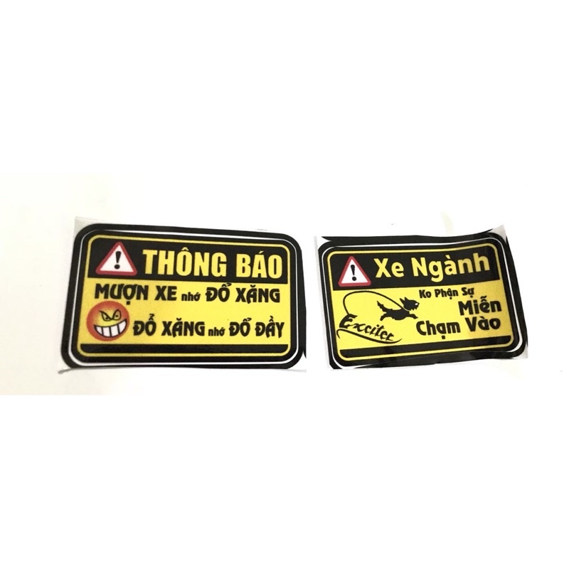 Tem cảnh báo xe máy keo siêu dính