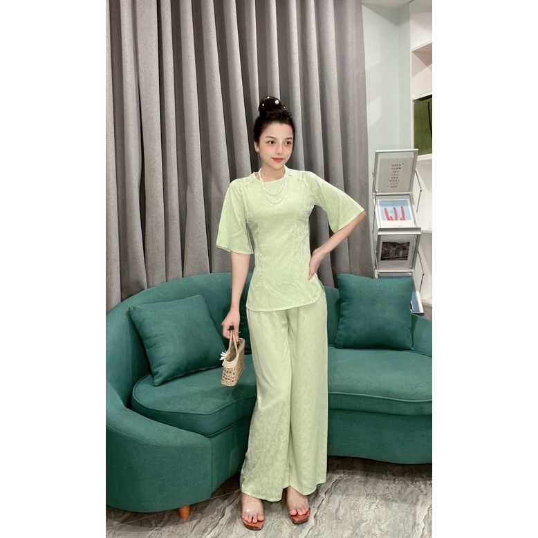 Đồ Lam Đi Chùa # Mẫu Cúc Ngọc Lụa Gấm # Quần Áo Nữ