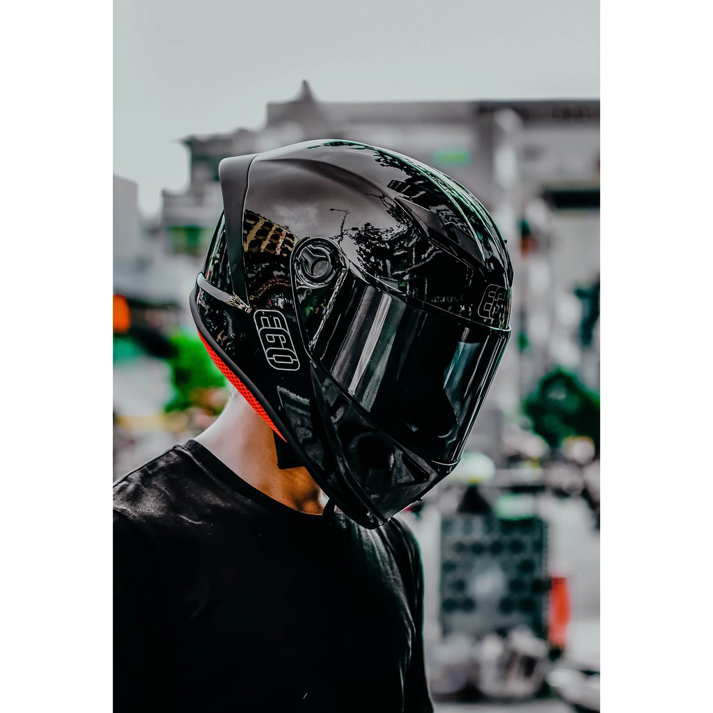 Fullface EGO E7 đen bóng -X135SHOP
