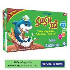 1 thùng THỨC UỐNG SỮA SÔCÔLA LÚA MẠCH SUSU IQ - THÙNG 48 HỘP X 110ML