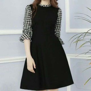 (Sale Sốc) Váy/ Đầm liền, tay caro