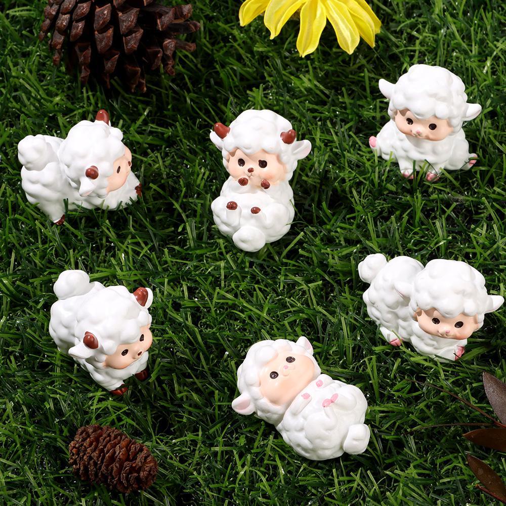 YELGIRLA Đồ trang trí Cừu Con Mini Dễ Thương Dùng Trang Trí Tiểu Cảnh