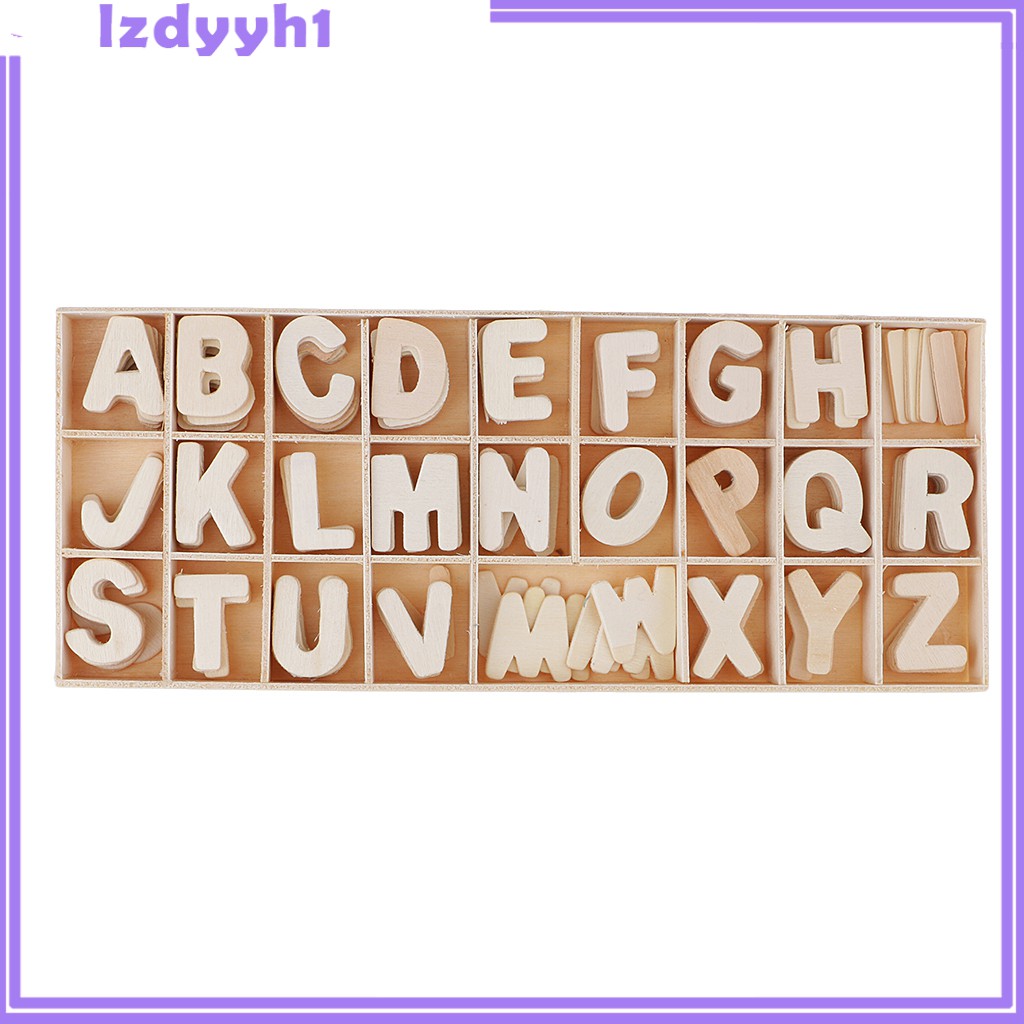 Set 216 Chữ Cái / Số Bằng Gỗ Tự Nhiên Kèm Khay Đựng Cho Bé