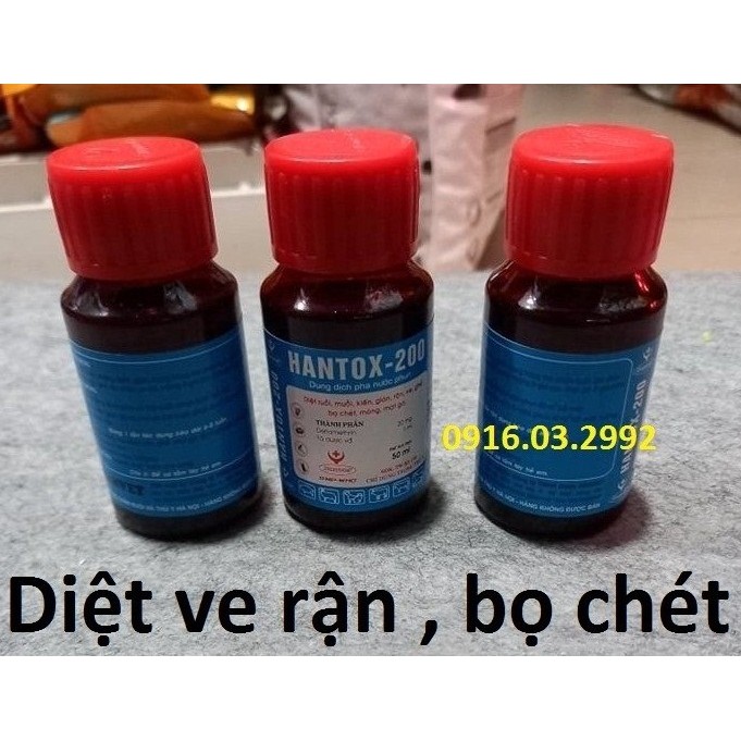 Lọ phun ve rận bọ chét ruồi muỗi chai 50ml Hantox-200