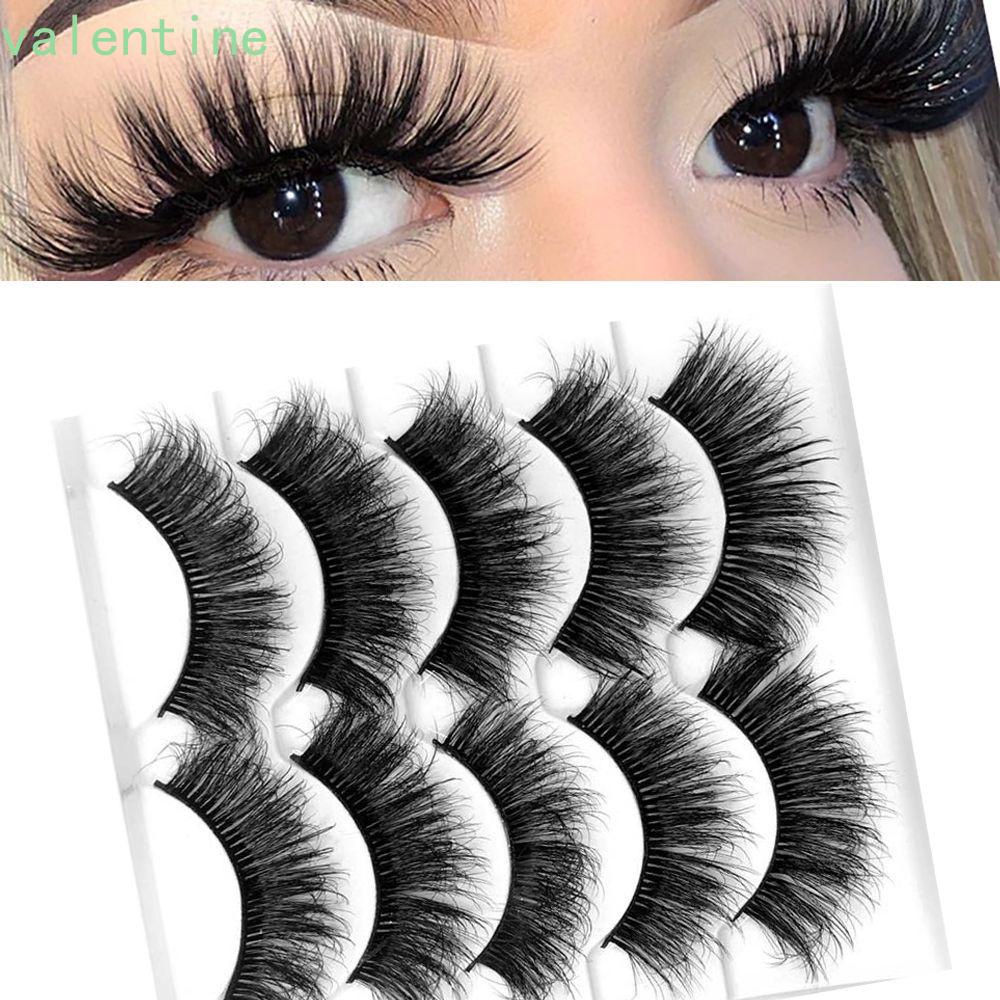 [Hàng mới về] 5 Cặp lông mi giả làm từ lông chồn giả dày dặn cho trang điểm