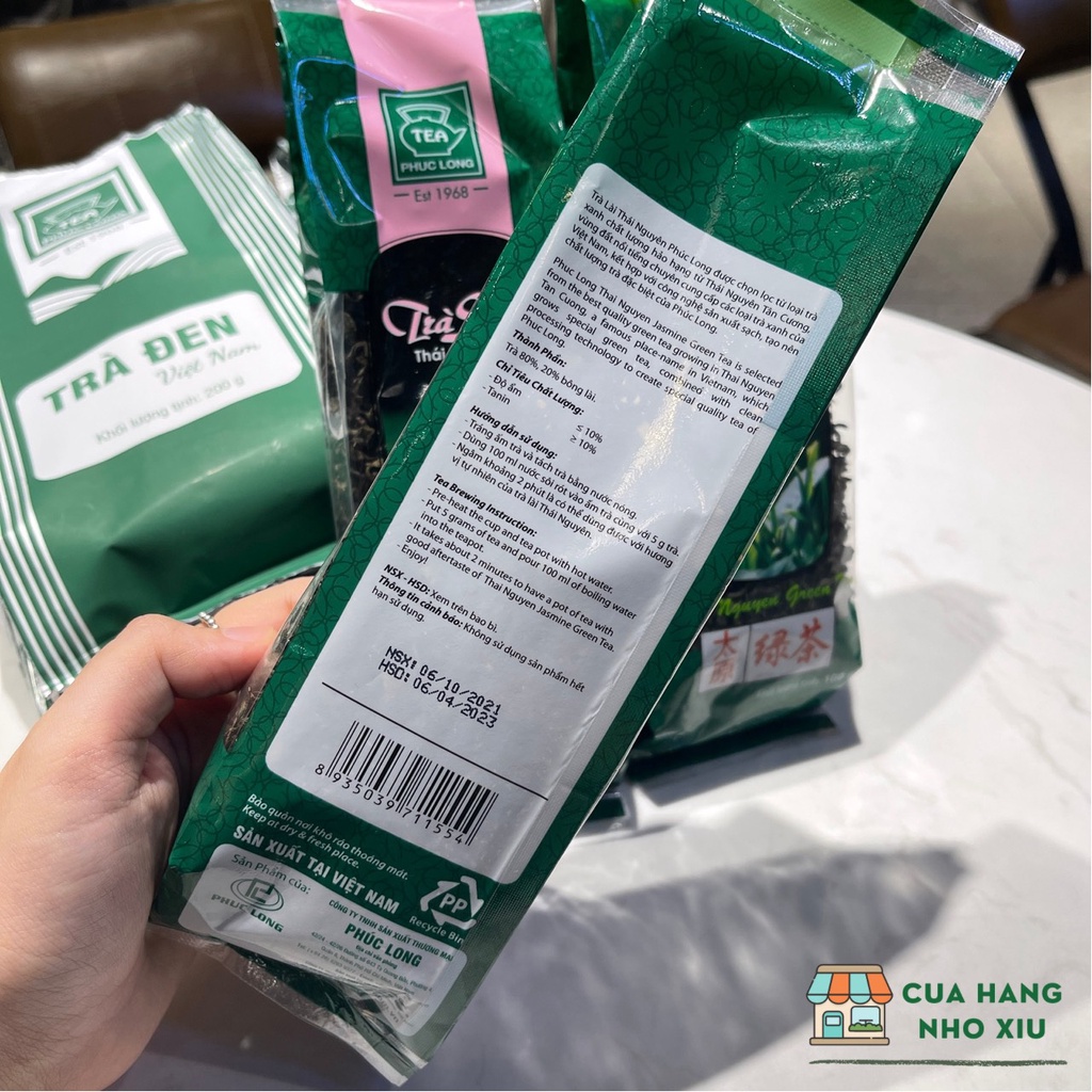 Trà Thái Nguyên Phúc Long 100g Thơm Đậm vị trà Lài Sen Xanh Thái Nguyên