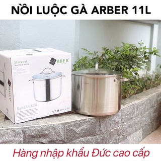 Nồi luộc gà Arber - Hàng Đức - inox 304 5 đáy cao cấp - dung tích 11L dùng cho mọi bếp từ, bếp ga, bếp Hồng ngoại