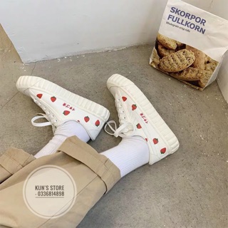 Giày ulzzang Hàn Quốc độn đế hình quả dâu