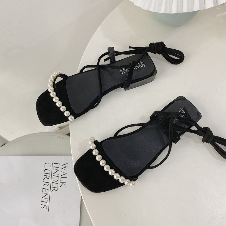 Xăng đan Đế Bệt Quai Đính Ngọc Trai Xinh Xắn Cho Nữ | BigBuy360 - bigbuy360.vn