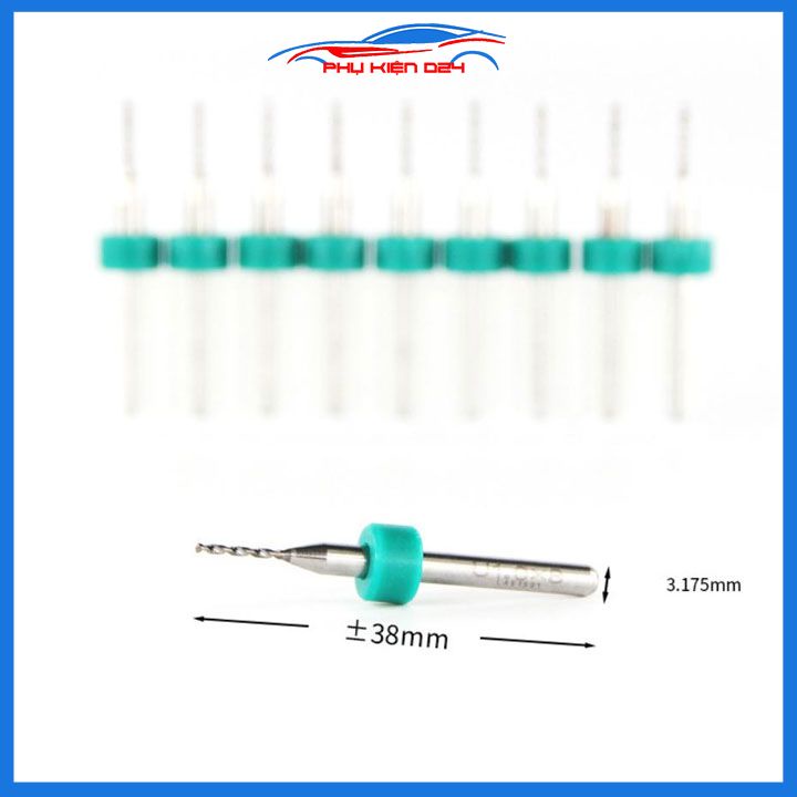 Hộp 10 mũi khoan CNC cao cấp độ chính xác cao đường kính mũi 1.0mm