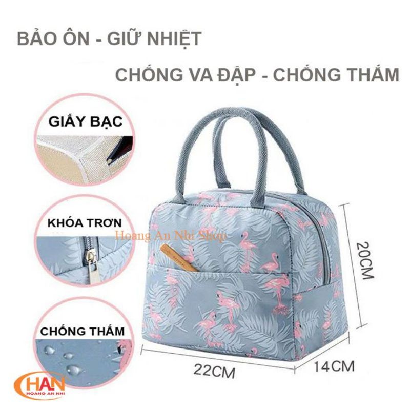 Túi đựng hộp cơm giữ nhiệt - Túi xách đựng đồ 2 lớp chống thấm tiện dụng