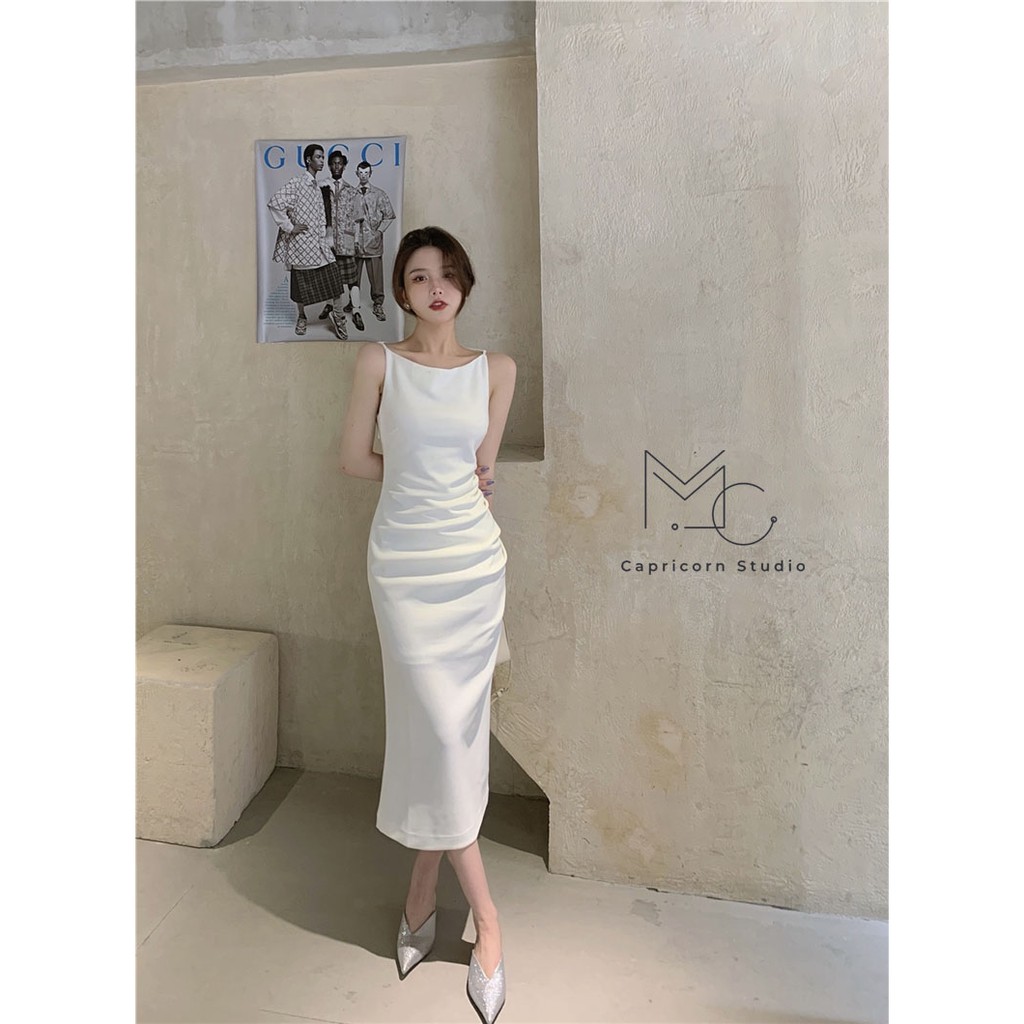 Ảnh thật Váy/ Đầm thiết kế cao cấp màu trắng dáng dài ôm phong cách lịch thiệp, trang nhã.