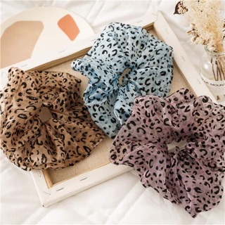 🥨Chun cột tóc scrunchie voan da báo