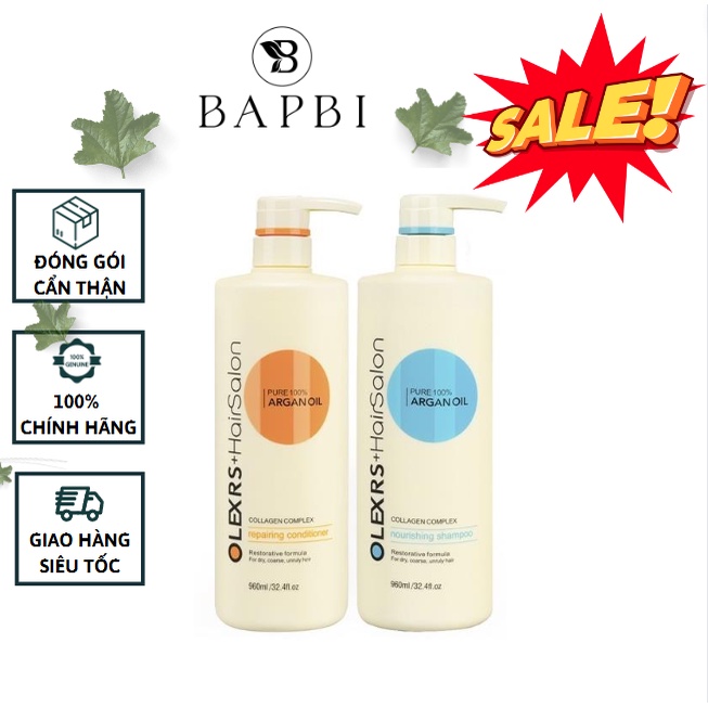 Cặp Dầu Gội Xả Olexrs Argan Oil Collagen Hair Salon 500ml Chính Hãng
