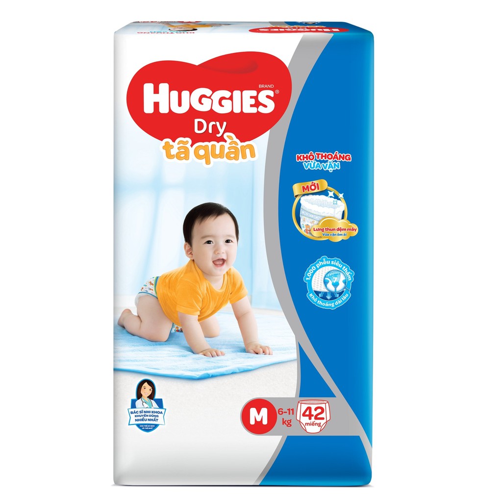 [Chính hãng] Tã quần HUGGIES DRY PANTS JUMBO M42 - L38- XL34 - XXL30