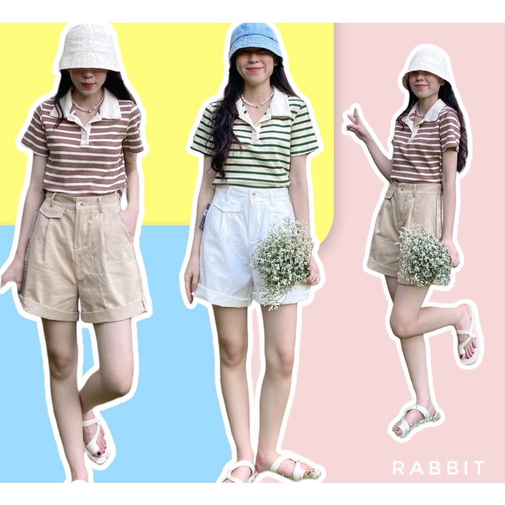 Áo polo kẻ ngang chất mềm mịn