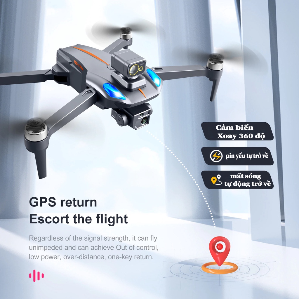 Flycam Mini Drone Camera 4k⚡️𝐅𝐑𝐄𝐄 𝐒𝐇𝐈𝐏⚡️ Máy bay Flycam K911 Pro, Camera 8K,Động Cơ Không Chổi Than, Cảm Biến Xoay 360
