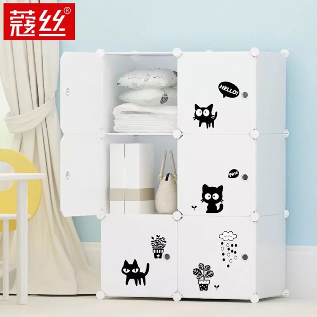 Tủ nhựa ghép 6 ô sâu 37x37cm. Tặng kèm 1 móc treo và đầy đủ dụng cụ lắp đặt.