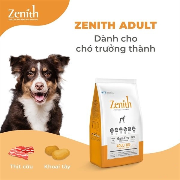 ZENITH ADULT 3kg Thức Ăn Hạt Mềm Cho Chó Trưởng Thành Trên 12 Tháng Tuổi