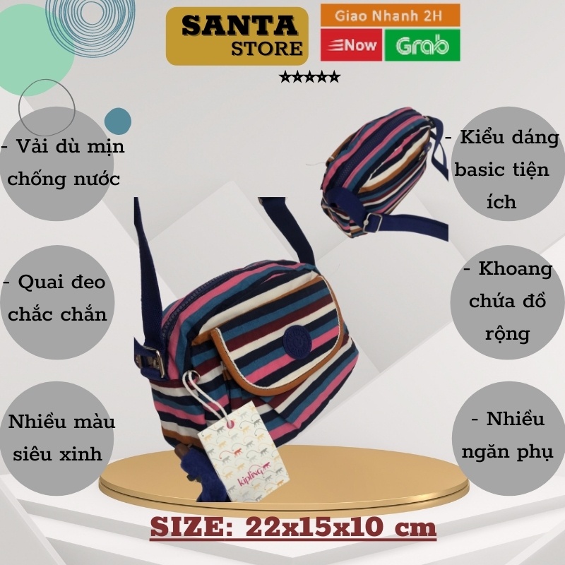 Túi vải đeo chéo nữ mini đựng điện thoại ví đẹp Kipling KL2115 SANTA STORE thời trang cao cấp giá rẻ nhiều ngăn xinh xắn