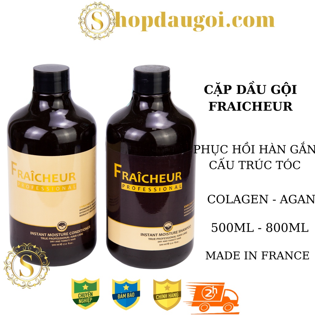 Dầu Gội Dầu Xả Fraicheur Dưỡng Ẩm Phục Hồi Tóc Huong Nước Hoa 500ml