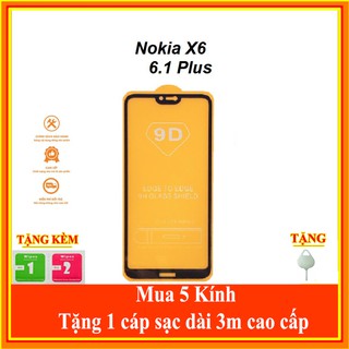 Nokia X6 /  6.1 Plus Dán Cường Lực Full không chấm liti full keo