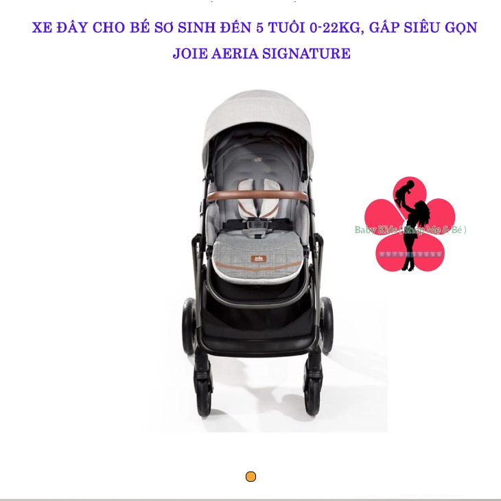 Xe đẩy cho bé sơ sinh đến 5 tuổi 0-22kg, gấp siêu gọn - JOIE AERIA SIGNATURE OYSTER