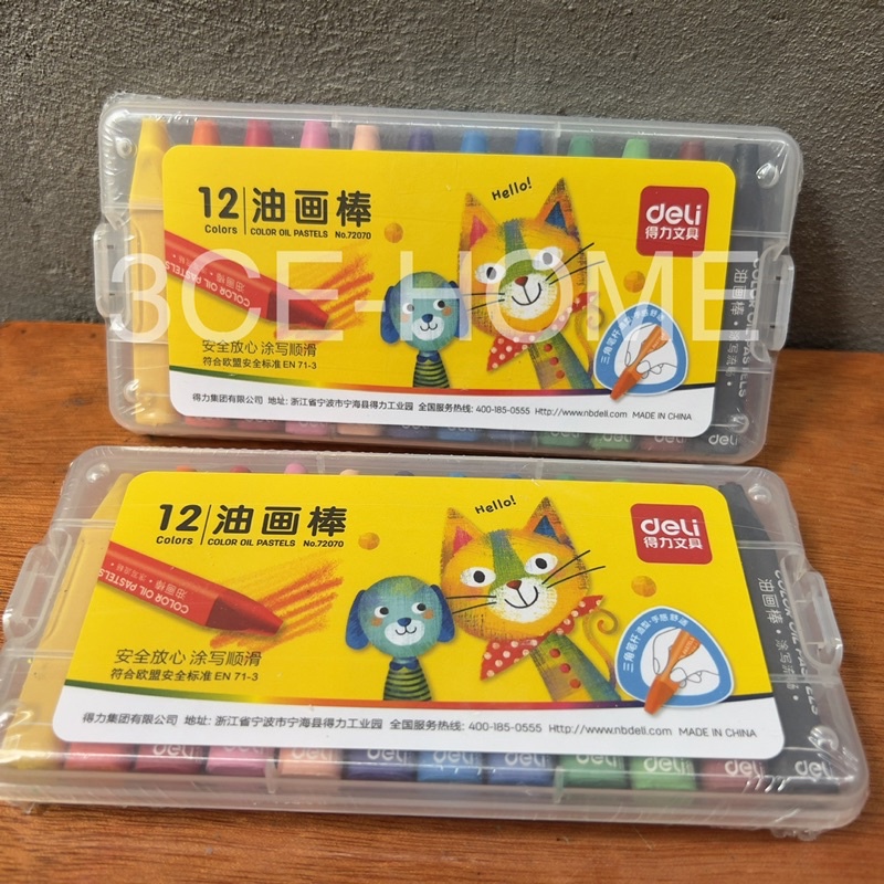 (Ảnh thật) Bút màu Sáp Dầu Pastel Deli Chính Hãng, Màu Sáng Dùng Cho Học Sinh , Người Vẽ Chuyên Nghiệp – 12 màu/ hộp dài
