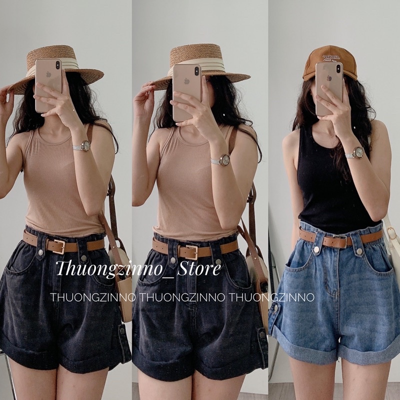 [Ảnh thật/Video]Áo ba lỗ khoét vai Áo tanktop dáng dài chất liệu thun tăm mặc mềm mịn mát