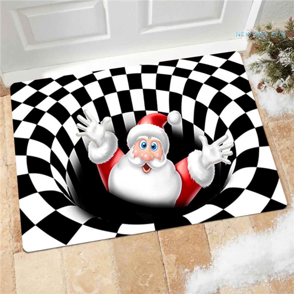 Thảm Polyester Thấm Hút Tốt Chống Mài Mòn In Họa Tiết Giáng Sinh Trang Trí Nhà Cửa