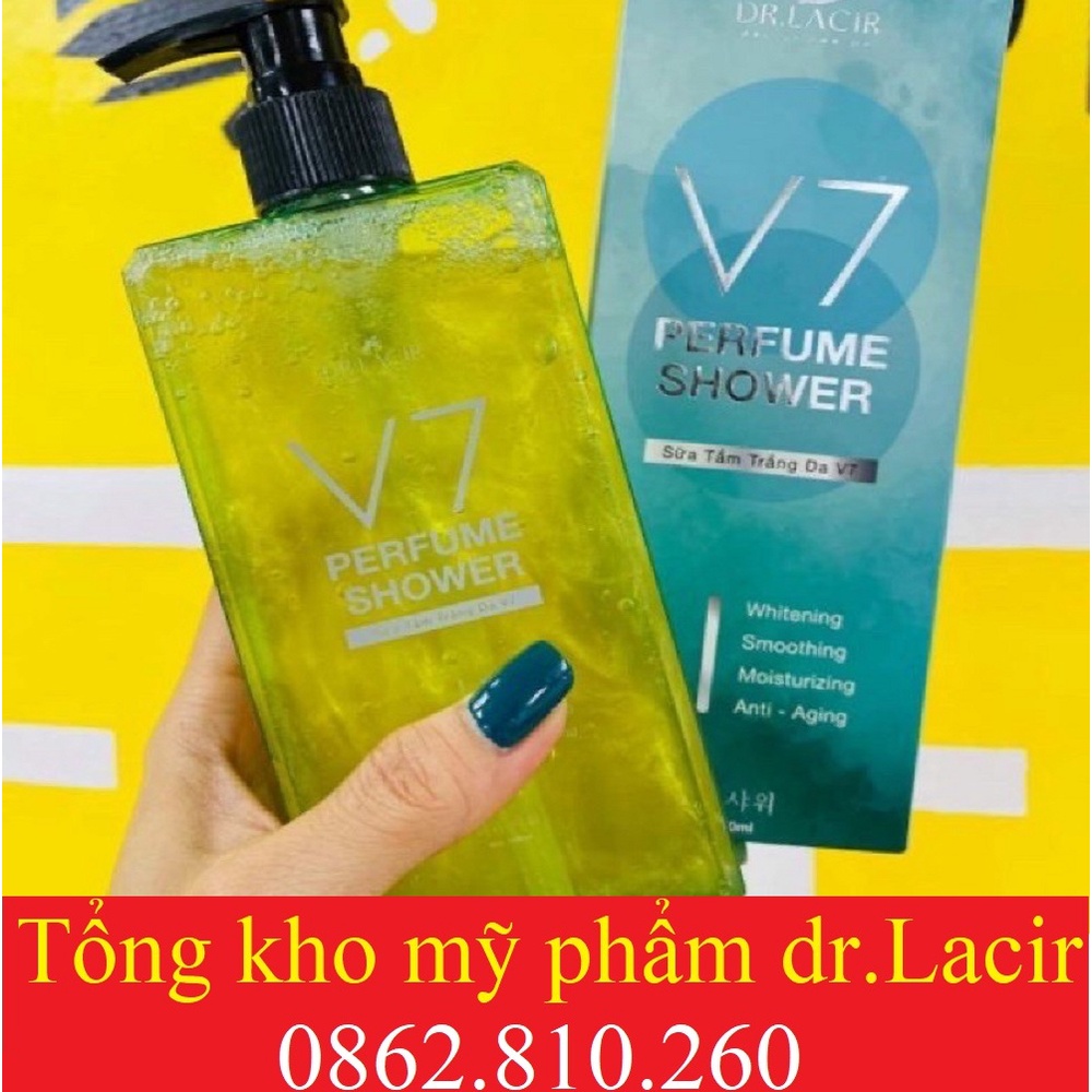 V7 PERFUME SHOWER DR LACIR Chai 350ml, Sữa Tắm Trắng Da V 7 Lamer DrLacir CHÍNH HÃNG date mới