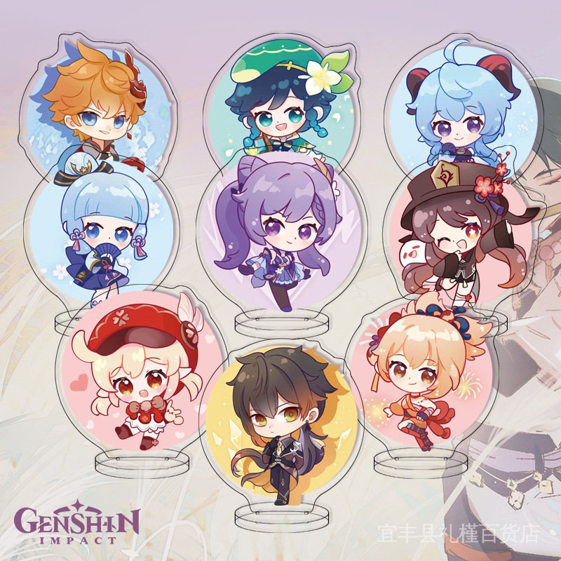 [Genshin impact mini stand] 9 bộ giá đỡ acrylic 6cm trong suốt đặt quà tặng sinh viên sáng tạo A1DW