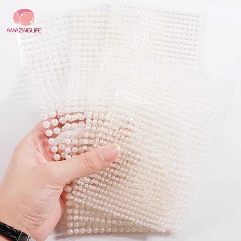 Hạt Ngọc Trai 3D 3mm / 4mm / 5mm / 6mm Tự Trang Trí Móng Tay