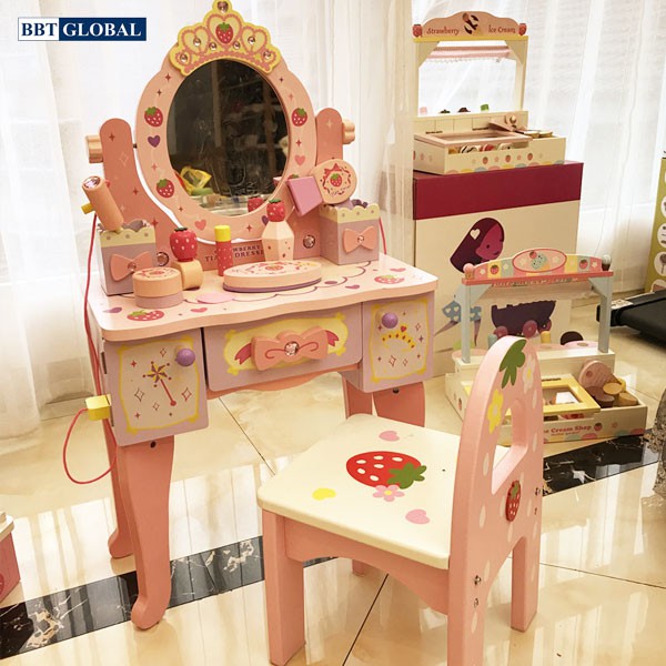 Đồ chơi bàn trang điểm BBT Global gỗ cho bé JYNC006, bảo hành 6 tháng