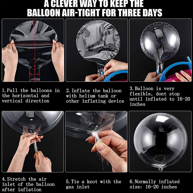 Set 40 Bong Bóng Trong Suốt Trang Trí Tiệc