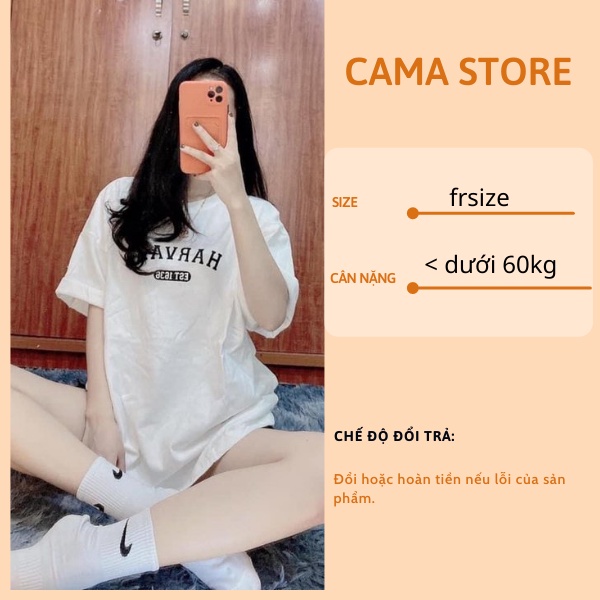 Áo thun unisex nam nữ tay lỡ form rộng in hình chữ CaMa Store M250