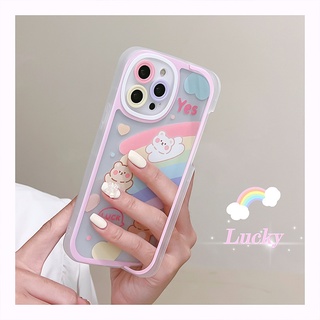 Ốp Điện Thoại Tpu In Hình Cầu Vồng Có Giá Đỡ Ẩn Cho iPhone 13 12 11 pro max 7 8 plus xr xs