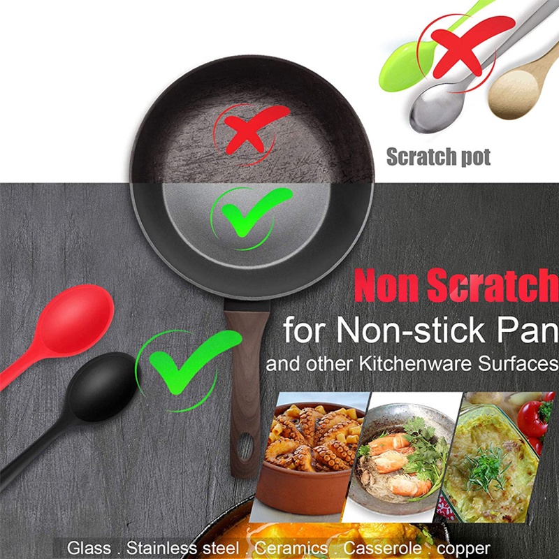 Muỗng Silicone cán dài cỡ lớn tiện dụng cho nhà bếp