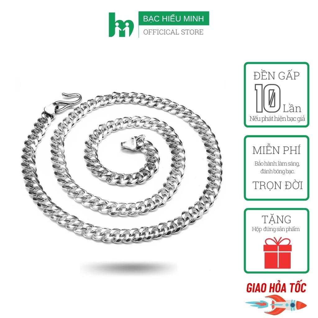 Dây Chuyền Nam Vòng Cổ Bạc Ta Kiểu Mắt Xích Đơn Giản Bền Đẹp Bạc Hiểu Minh DBN062
