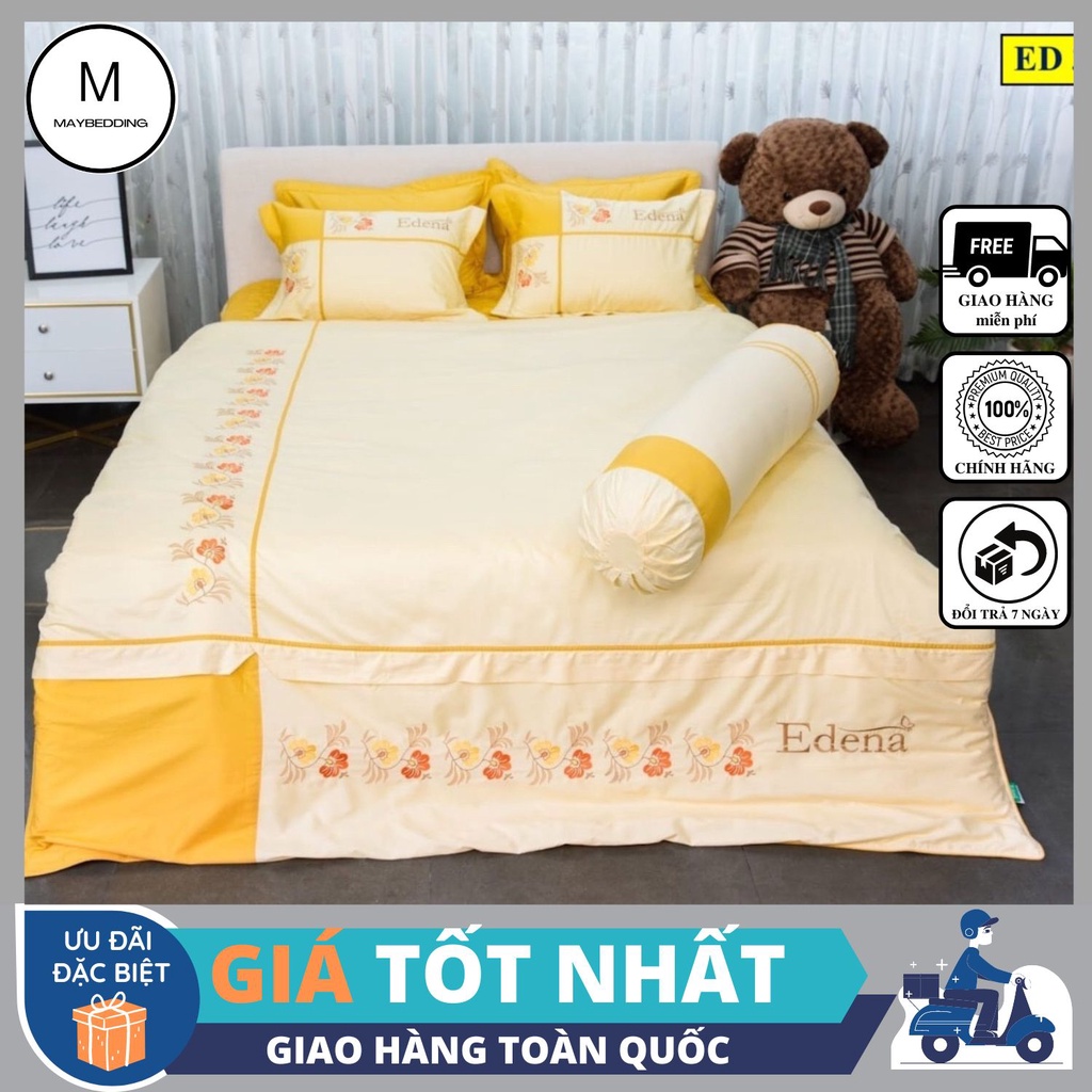 Bộ ga  Cotton Solid Edena mẫu 371 - Chính Hãng , Cao Cấp in Maybeding