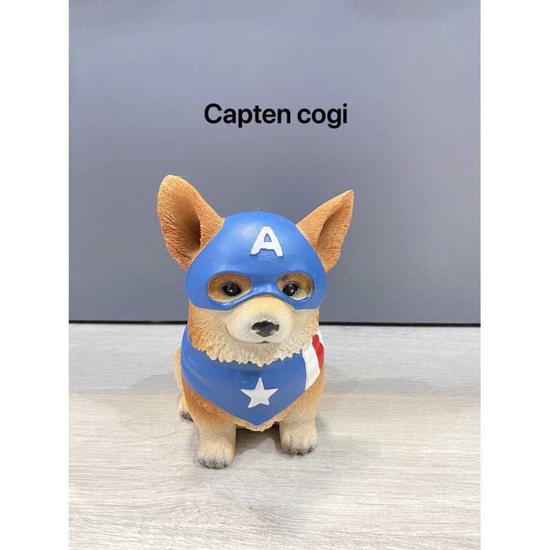 Bộ Mô Hình Tượng Cún Siêu Anh Hùng ( 4 Chú Chó,Cún Con Siêu Anh Hùng, Chó ThaNos,Captain,Thor Dog)Cực Dễ Thương Ảnh Thật