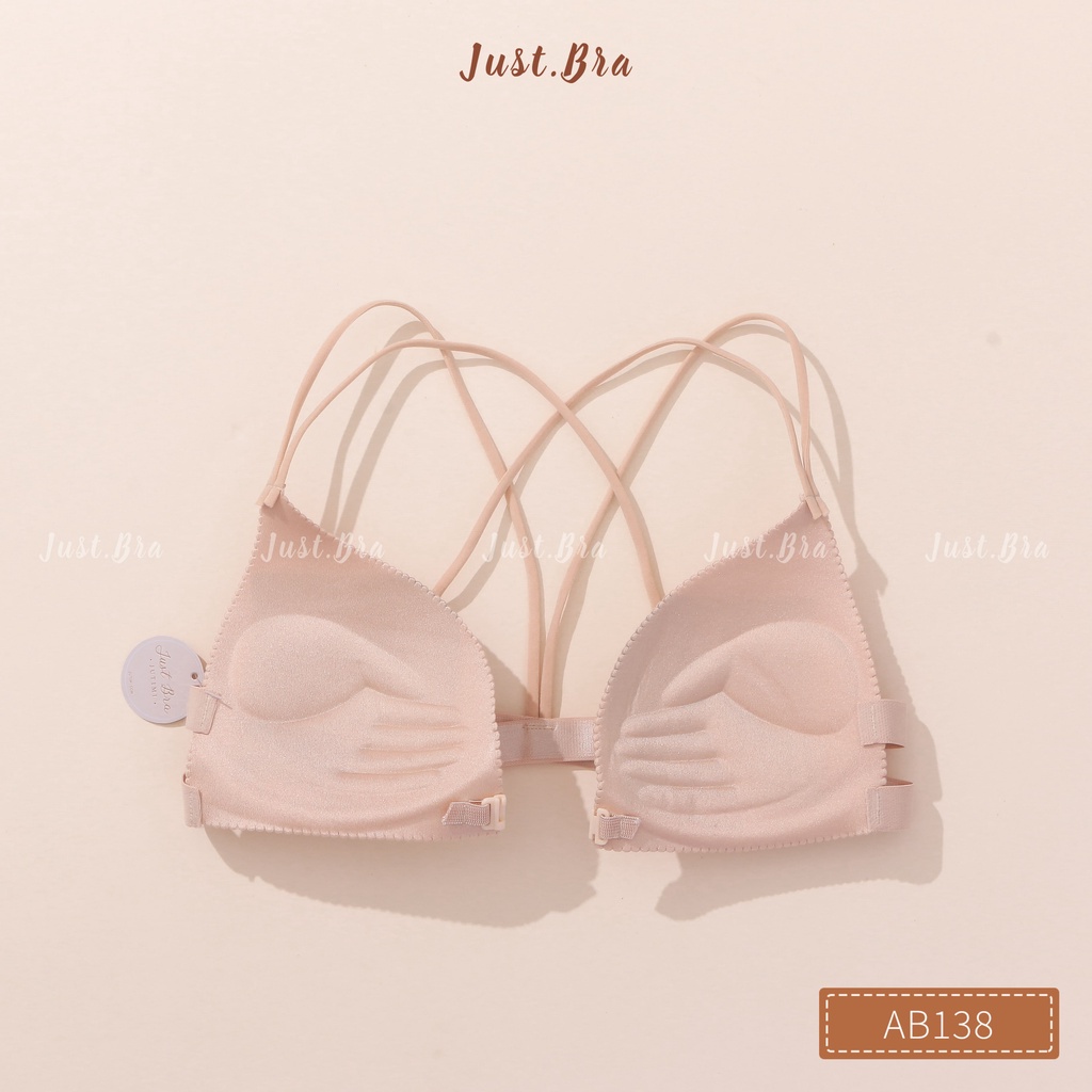 Áo bra Just Bra mút bàn tay dây cài trước, mút mỏng, dây lưng AB138